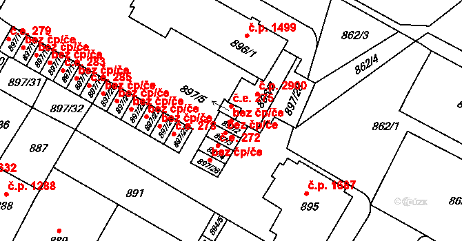Litoměřice 41086074 na parcele st. 897/2 v KÚ Litoměřice, Katastrální mapa