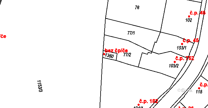 Náměšť nad Oslavou 41989074 na parcele st. 1360 v KÚ Náměšť nad Oslavou, Katastrální mapa