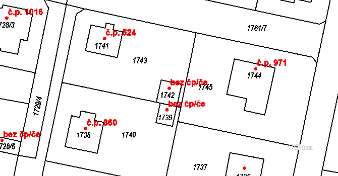 Řevnice 42840074 na parcele st. 1742 v KÚ Řevnice, Katastrální mapa
