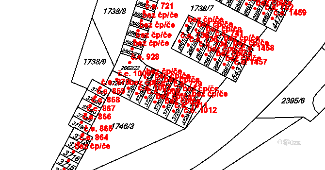 Cheb 42909074 na parcele st. 2662/25 v KÚ Cheb, Katastrální mapa