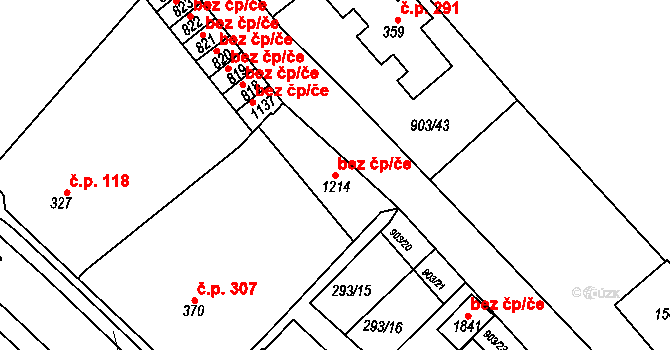 Hostinné 44923074 na parcele st. 1214 v KÚ Hostinné, Katastrální mapa