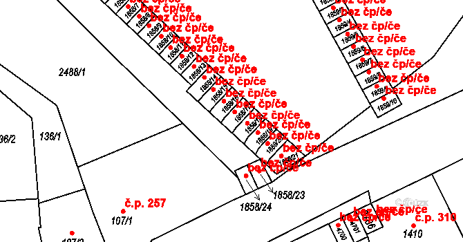 Klatovy 45206074 na parcele st. 1858/17 v KÚ Klatovy, Katastrální mapa