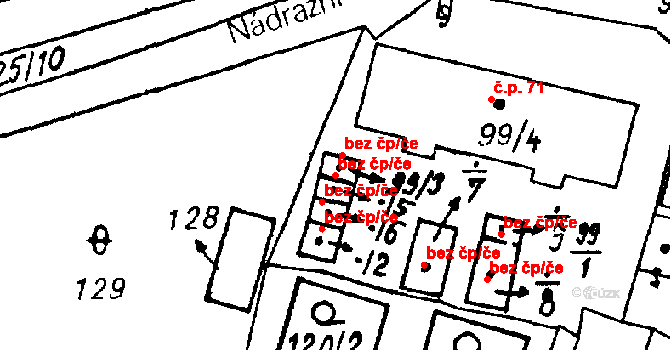 Heřmanova Huť 48099074 na parcele st. 99/5 v KÚ Vlkýš, Katastrální mapa