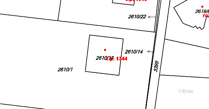 Poruba 1344, Orlová na parcele st. 2610/18 v KÚ Poruba u Orlové, Katastrální mapa