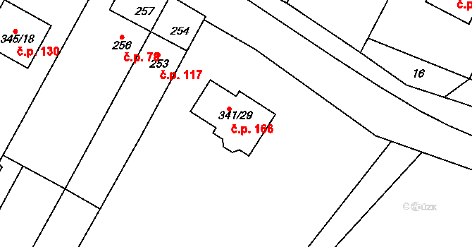 Lhota 166, Vyškov na parcele st. 341/29 v KÚ Lhota, Katastrální mapa
