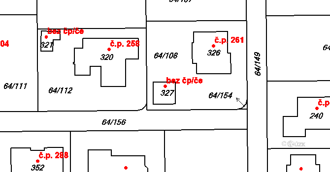 Holubice 80939074 na parcele st. 327 v KÚ Holubice v Čechách, Katastrální mapa