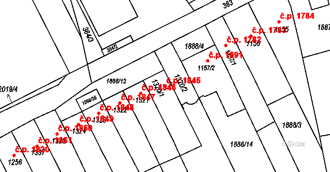 Kroměříž 1845 na parcele st. 1320/1 v KÚ Kroměříž, Katastrální mapa