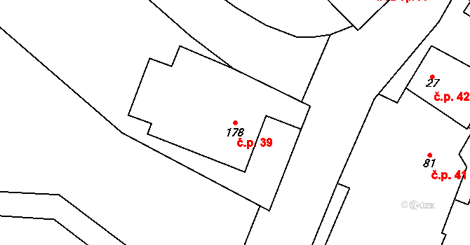 Mramotice 39, Znojmo na parcele st. 178 v KÚ Mramotice, Katastrální mapa