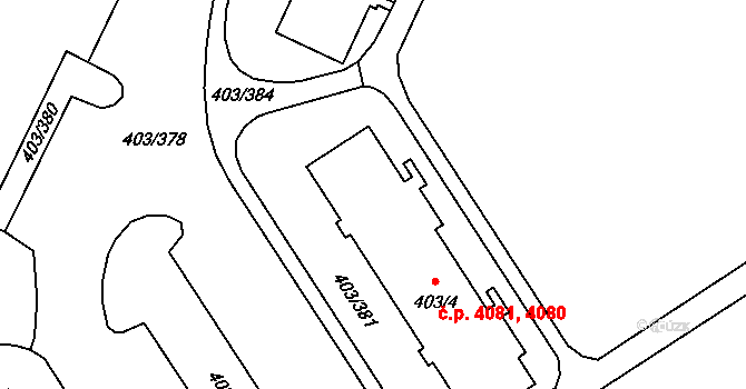Mšeno nad Nisou 4080,4081, Jablonec nad Nisou na parcele st. 403/4 v KÚ Mšeno nad Nisou, Katastrální mapa