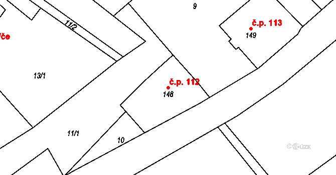 Ruda 112, Tvrdkov na parcele st. 148 v KÚ Ruda u Rýmařova, Katastrální mapa
