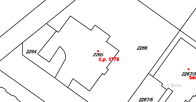 Vinohrady 1778, Praha na parcele st. 2265 v KÚ Vinohrady, Katastrální mapa