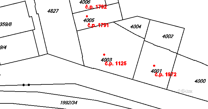 Smíchov 1125, Praha na parcele st. 4003 v KÚ Smíchov, Katastrální mapa
