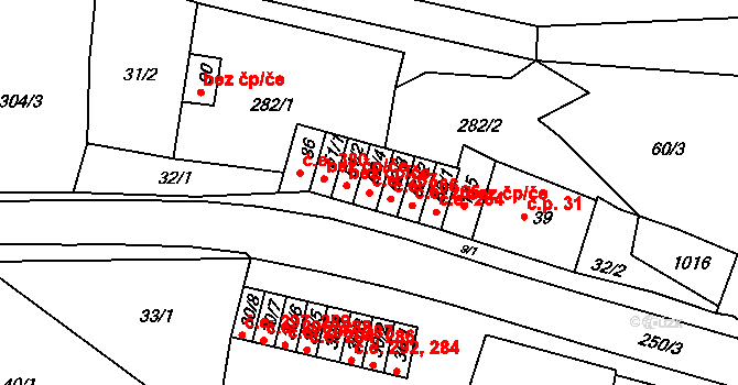 Chanov 267, Obrnice na parcele st. 62/4 v KÚ Chanov, Katastrální mapa