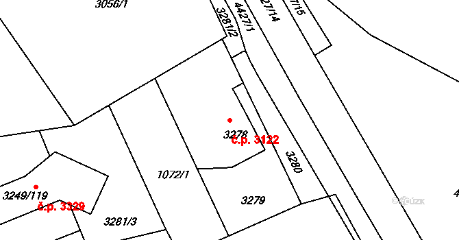 Martinov 3122, Ostrava na parcele st. 3278 v KÚ Martinov ve Slezsku, Katastrální mapa