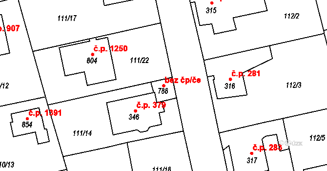Rudná 39603075 na parcele st. 788 v KÚ Dušníky u Rudné, Katastrální mapa