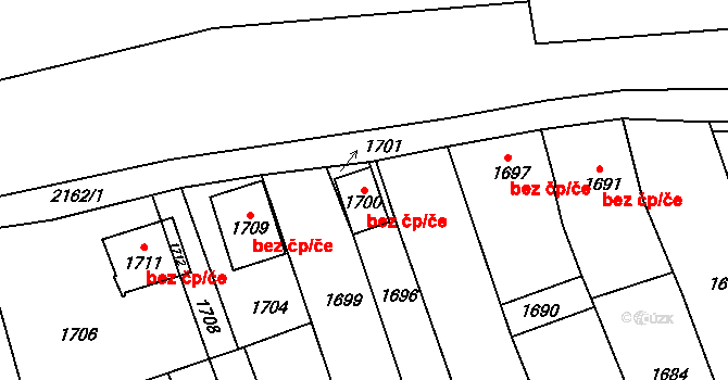 Znojmo 40962075 na parcele st. 1700 v KÚ Oblekovice, Katastrální mapa