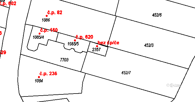 Telč 42715075 na parcele st. 2357 v KÚ Telč, Katastrální mapa