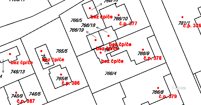 Bechyně 47402075 na parcele st. 766/15 v KÚ Bechyně, Katastrální mapa