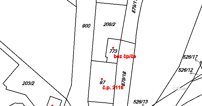 Šumperk 48594075 na parcele st. 773 v KÚ Dolní Temenice, Katastrální mapa