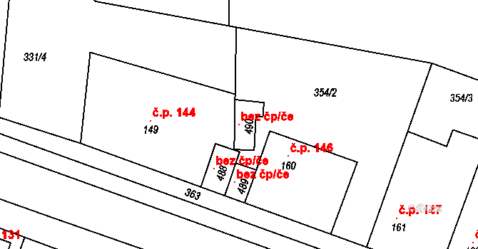 Hořátev 99625075 na parcele st. 490 v KÚ Hořátev, Katastrální mapa