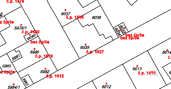 Kladno 1527 na parcele st. 6035 v KÚ Kladno, Katastrální mapa
