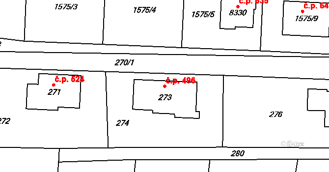Jablůnka 496 na parcele st. 273 v KÚ Jablůnka, Katastrální mapa