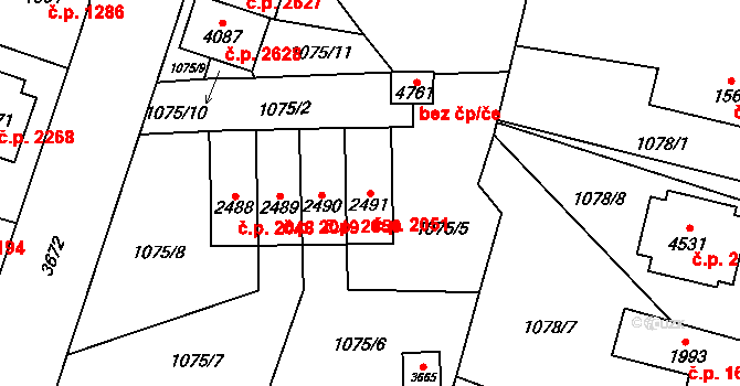 Dvůr Králové nad Labem 2051 na parcele st. 2491 v KÚ Dvůr Králové nad Labem, Katastrální mapa