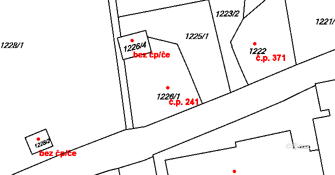 Liberec XIV-Ruprechtice 241, Liberec na parcele st. 1226/1 v KÚ Ruprechtice, Katastrální mapa