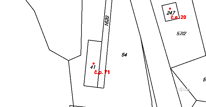 Javorník 71, Rudník na parcele st. 41 v KÚ Javorník v Krkonoších, Katastrální mapa