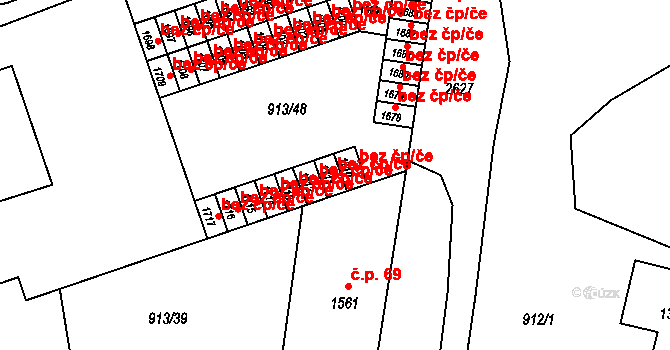 Hranice 38778076 na parcele st. 1711 v KÚ Hranice, Katastrální mapa