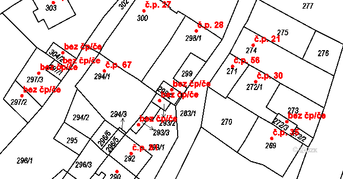 Proboštov 41960076 na parcele st. 298/2 v KÚ Proboštov u Teplic, Katastrální mapa