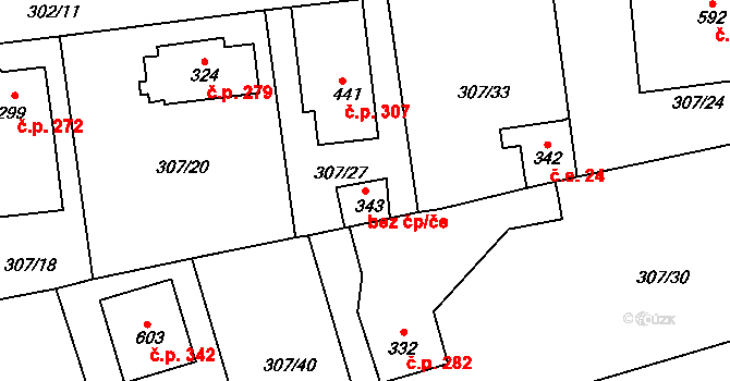 Broumov 42770076 na parcele st. 343 v KÚ Velká Ves u Broumova, Katastrální mapa