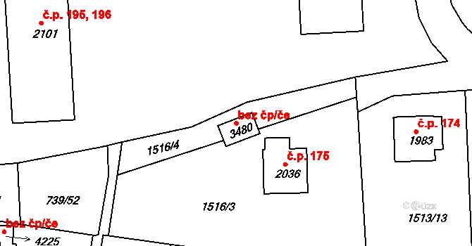 Český Krumlov 44170076 na parcele st. 3480 v KÚ Český Krumlov, Katastrální mapa