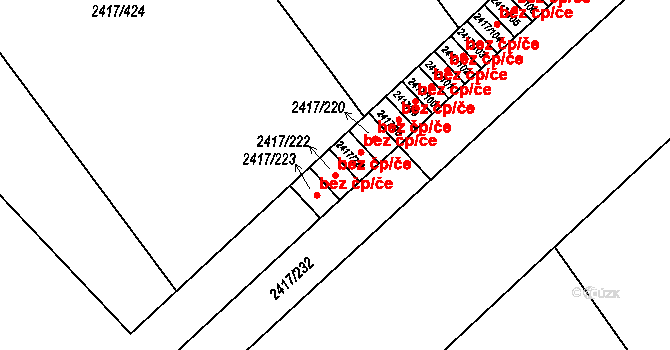 Rychnov nad Kněžnou 44297076 na parcele st. 2417/222 v KÚ Rychnov nad Kněžnou, Katastrální mapa