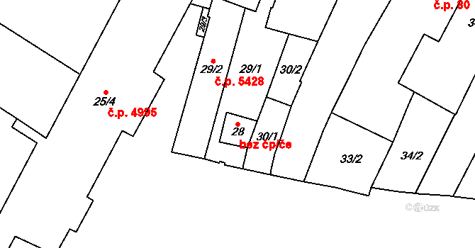 Chomutov 45078076 na parcele st. 28 v KÚ Chomutov I, Katastrální mapa
