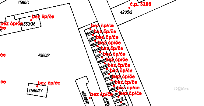 Teplice 45142076 na parcele st. 4560/25 v KÚ Teplice, Katastrální mapa