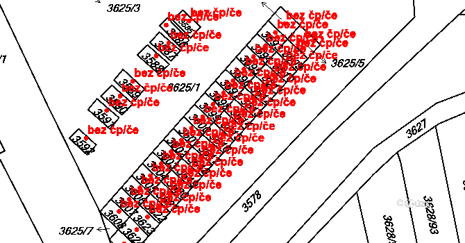Krnov 45640076 na parcele st. 3615 v KÚ Krnov-Horní Předměstí, Katastrální mapa