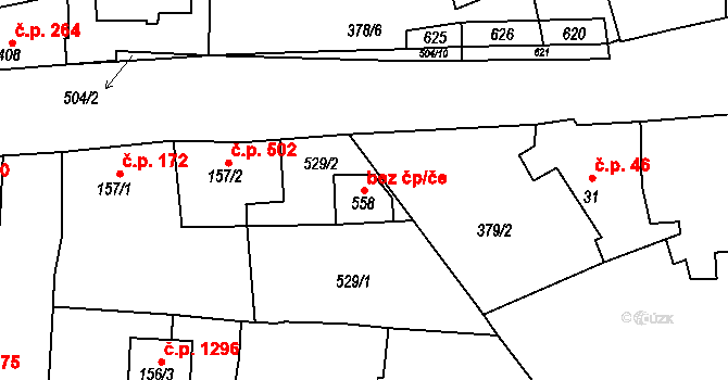 Rudná 49343076 na parcele st. 558 v KÚ Dušníky u Rudné, Katastrální mapa