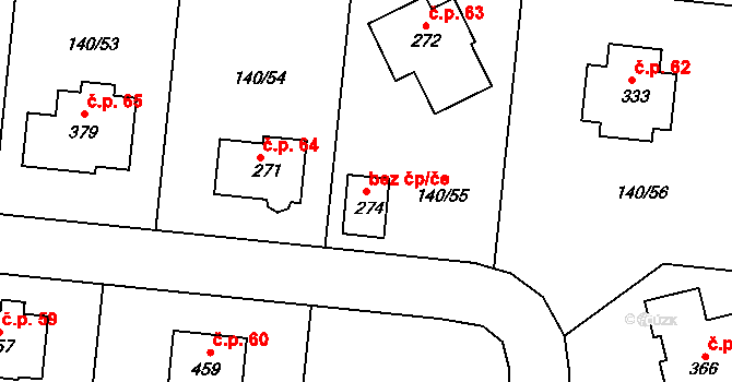 Trnová 49366076 na parcele st. 274 v KÚ Trnová u Jíloviště, Katastrální mapa