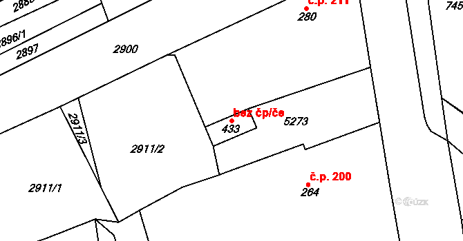 Pocinovice 49748076 na parcele st. 433 v KÚ Pocinovice, Katastrální mapa