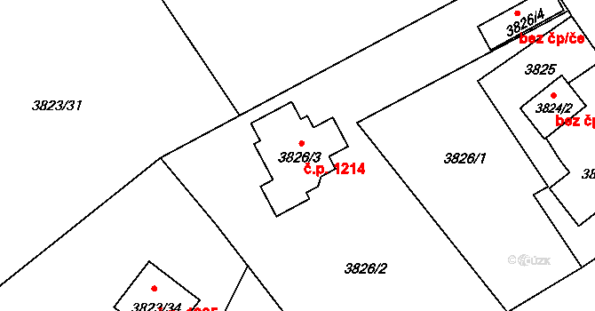 Vendryně 1214 na parcele st. 3826/3 v KÚ Vendryně, Katastrální mapa