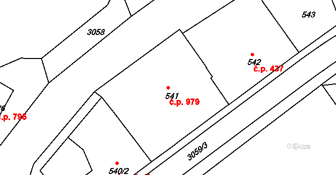 Rychnov nad Kněžnou 979 na parcele st. 541 v KÚ Rychnov nad Kněžnou, Katastrální mapa