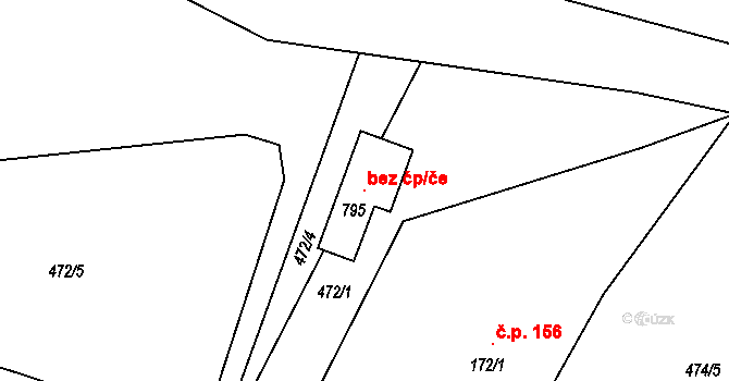 Osek 120468077 na parcele st. 795 v KÚ Osek u Rokycan, Katastrální mapa