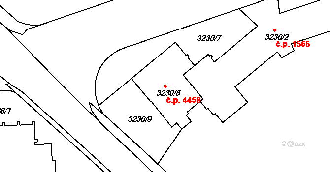 Jihlava 4458 na parcele st. 3230/8 v KÚ Jihlava, Katastrální mapa