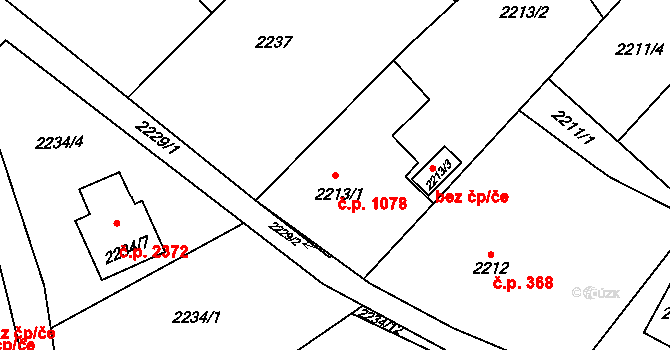 Hranice 1078, Karviná na parcele st. 2213/1 v KÚ Karviná-město, Katastrální mapa