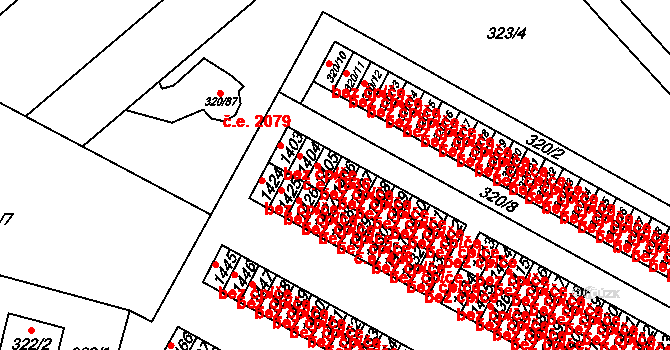 Brno 39469077 na parcele st. 1406 v KÚ Lesná, Katastrální mapa