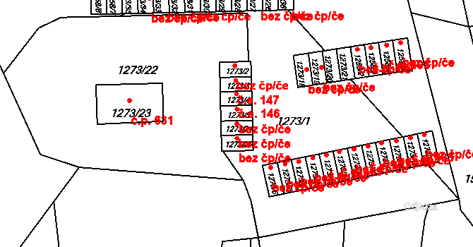 Plumlov 246 na parcele st. 1273/24 v KÚ Plumlov, Katastrální mapa