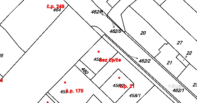 Sudoměřice 108 na parcele st. 459 v KÚ Sudoměřice, Katastrální mapa