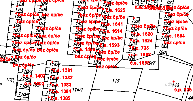 Děčín 47239077 na parcele st. 136 v KÚ Boletice nad Labem, Katastrální mapa