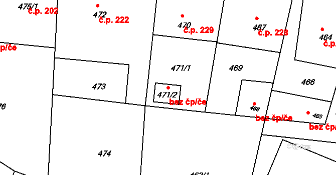 Lípa 48420077 na parcele st. 471/2 v KÚ Lípa nad Dřevnicí, Katastrální mapa